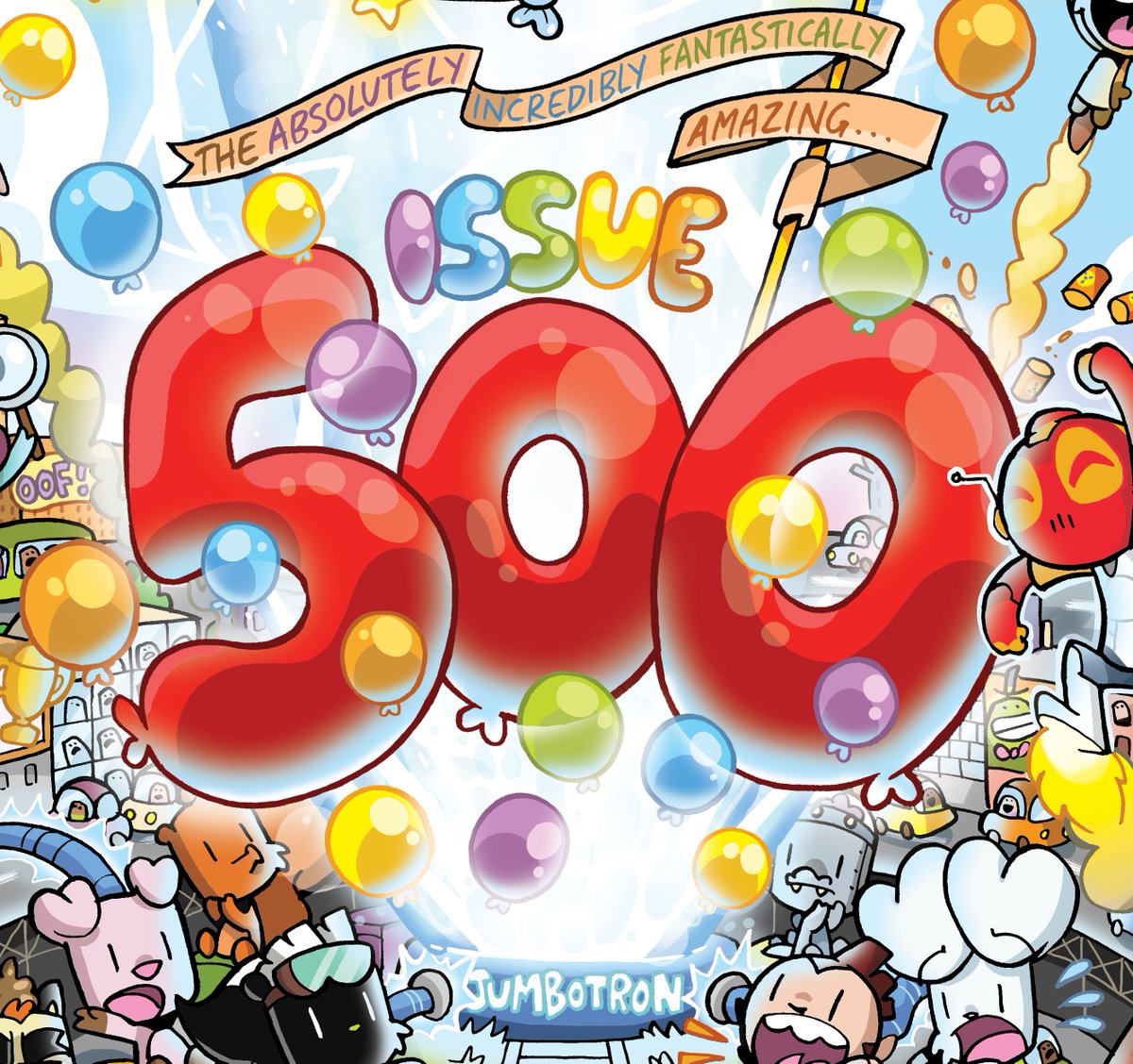 Have we already mentioned that it's our 500th issue this week?! Here is a sneak peak at part of the STUPENDOUS cover created by the INCREDIBLE @jamiesmart !! We can't wait for you all to see it! 🥳🎉🤩✨🥰 #issue500 #phoenixcharacters #celebrations #tuesdayvibe #comics