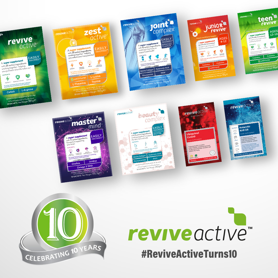 carapharmacy's tweet photo. Happy 10th Birthday Revive Active 🎂🎉

Revive Active are super supplements with active ingredients, enriching people's lives. Supports optimum health in brain, skin, joint, energy and immune care. 

Shop our Revive Products now in selected stores &amp;> https://t.co/xM3dORgdKu https://t.co/THHIpX6yau