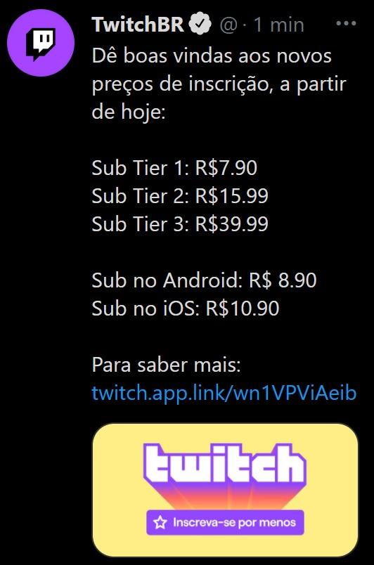 Sub na Twitch: Quanto custam e quais as vantagens das inscrições