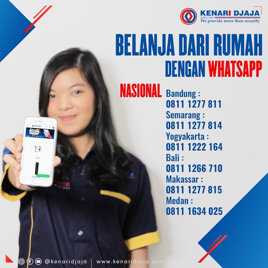 Ingin berkonsultasi melalui chat atau telepon dengan Sales Specialist Kenari Djaja? Atau ingin langsung memesan kebutuhan pintu dan jendela rumah Anda? 🤔

Hubungi Kenari Djaja melalui Whatsapp, tinggal pesan dan tunggu produk pesanan Anda sampai dirumah! 😉

#KenariDjaja