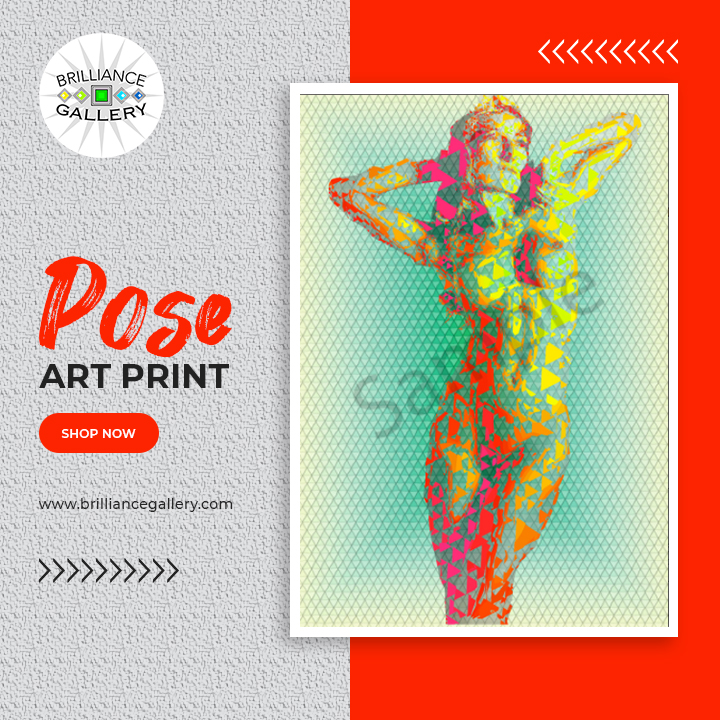 #Vivid, #powerful, and #elegant- encapsulating every essence of a #woman in the striking #Poseartwork. Available at bit.ly/3x3q1CO  #womanpose #poseart #figuredrawing #modernart