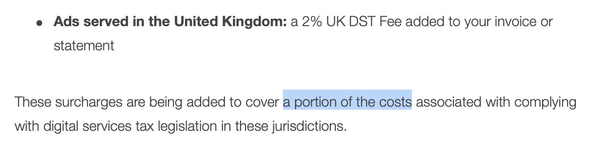 So <a href="/Google/">Google</a> why don't you say your advertisers are paying "all the costs" of the DST tax? No-one is inviting you round for pizza if your idea of a portion is to eat everything
