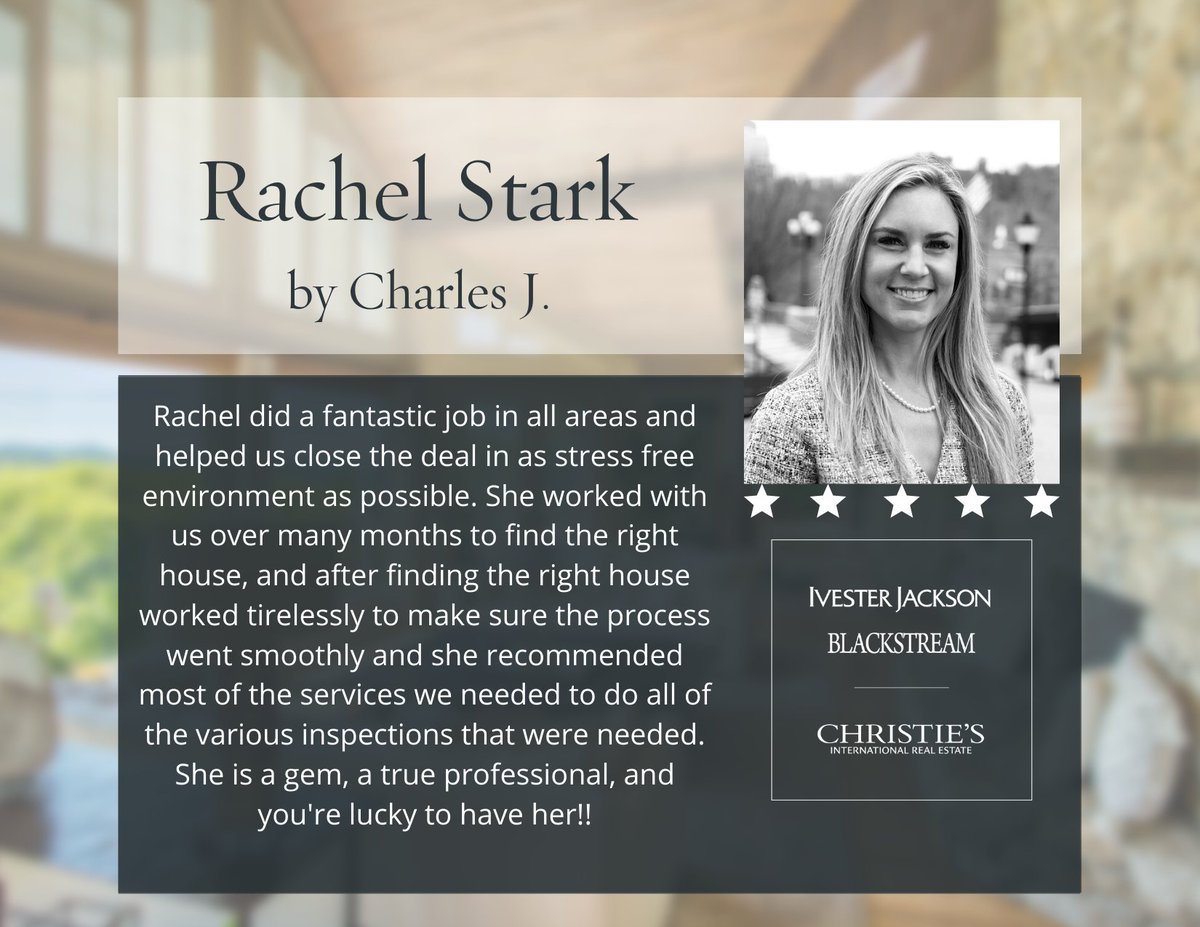 ijblackstream's tweet photo. "Rachel did a fantastic job in all areas and helped us close the deal in as stress free environment as possible."

Rachel Stark | ⭐️⭐️⭐️⭐️⭐
#testimonialtuesday #ashevilleagents #ashevillerealestate #wnc #realestate #christieshomes https://t.co/j1sdmeBPha