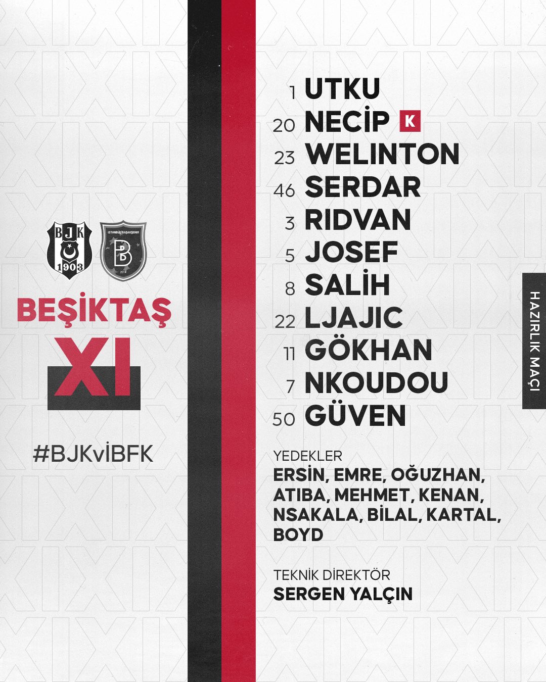 Beşiktaş JK on X: 📢 Bugün #BeşiktaşınMaçıVar 🏆 Hazırlık Maçı