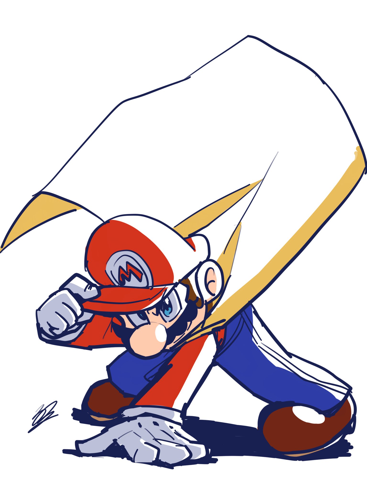 ばねる 寝れないのでマントマリオ描いた T Co J7dvgwxbqv Twitter