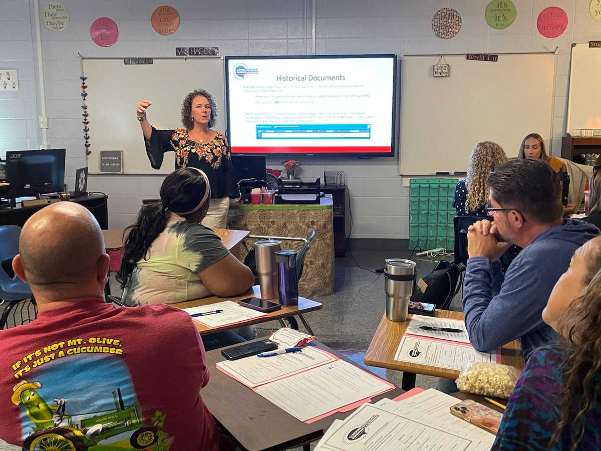Our SSA Dena Taylor is moving her special education teams through Synergy updates for our PL day