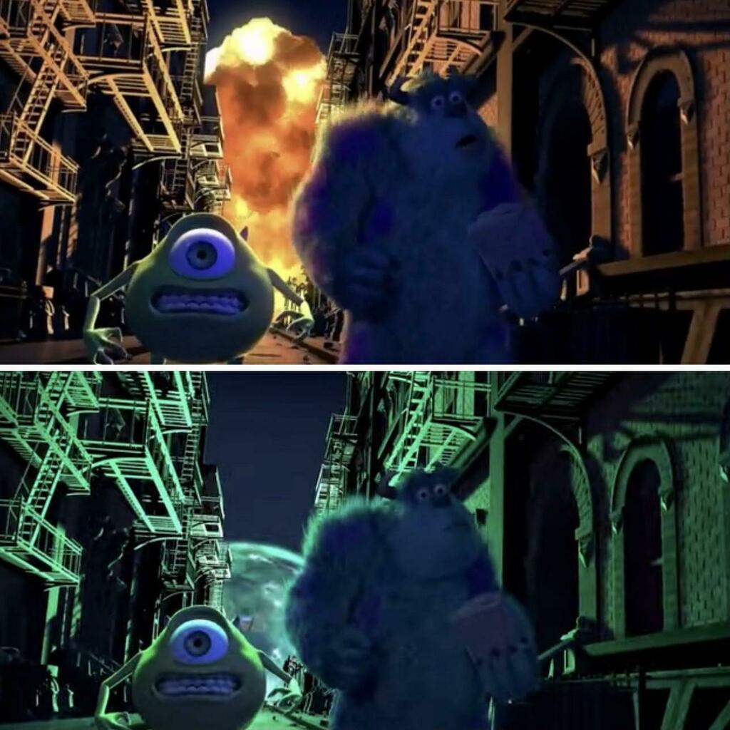 Hidden Movie Details on X: In Monsters Inc. (2001), Harryhausen's was  originally meant to be blown up by the CDA as decontamination following  Boo's appearance, but Pixar decided to change it to