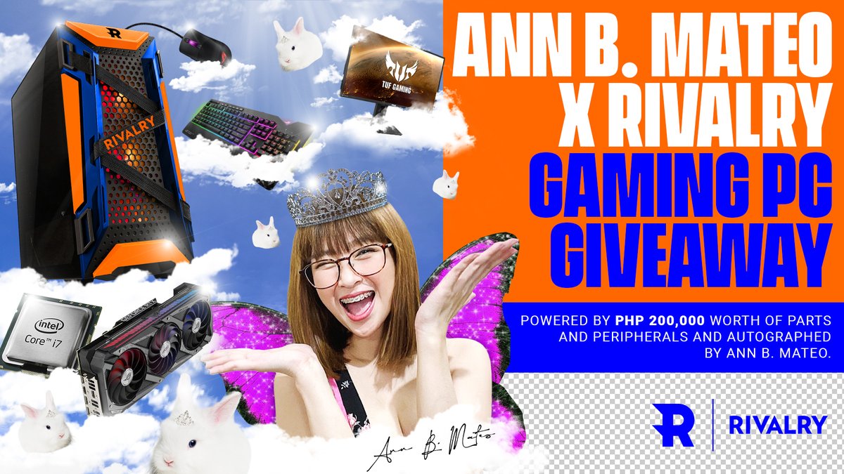 Rivalry Asia (@rivalryasia) on Twitter photo 🚨GAMING PC GIVEAWAY!!! 🙀🔥
Mga boss, we are giving away a custom #AnnBMateoxRivalry gaming PC worth 200k autographed by <a href="/annbimateo/">Ann B. Mateo</a>! 🔥
✅ Join at rivalryglhf.com/annmateopc
✅ Like and follow facebook.com/RivalryDota2SE…
✅ Valid for 18+ 😎 and 🇵🇭 residents only
Deets on link!🤗 🚨GAMING PC GIVEAWAY!!! 🙀🔥
Mga boss, we are giving away a custom #AnnBMateoxRivalry gaming PC worth 200k autographed by <a href="/annbimateo/">Ann B. Mateo</a>! 🔥
✅ Join at rivalryglhf.com/annmateopc
✅ Like and follow facebook.com/RivalryDota2SE…
✅ Valid for 18+ 😎 and 🇵🇭 residents only
Deets on link!🤗