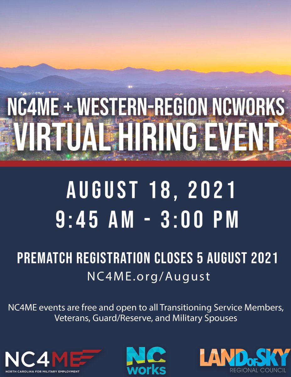 Friday Services is attending a virtual Veterans Hiring Event 🎖

This will take place on August 18 from 9:45 AM - 3:00 PM.

Make sure to mark it down on our calendar &amp; comment/DM us with any questions. 

#FridayServices #WNC #Asheville #employment #jobs #jobsearch #hiring