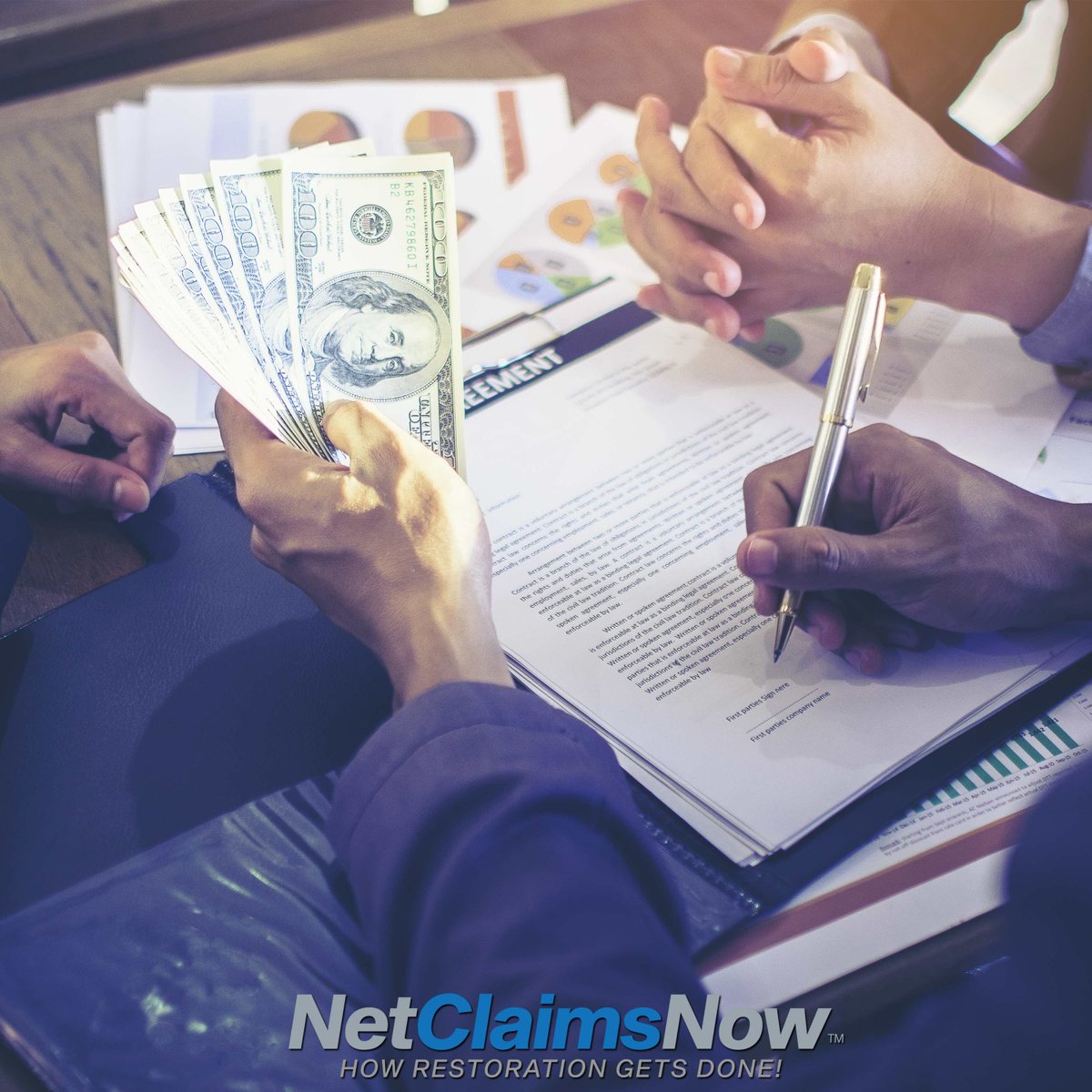 We put the earn in learn, paying attention pays off BIG. Our team of experts are constantly finding ways to improve your bottom line. Get Started with Net Claims Now today! We are the insurance and restoration experts.