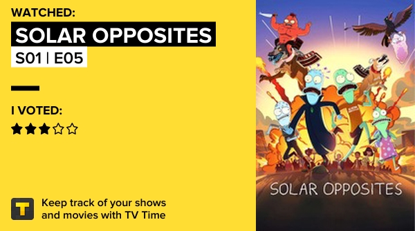 Low33k's tweet photo. I've just watched episode S01 | E05 of Solar Opposites! https://t.co/0VQpfUrroH #tvtime https://t.co/heeid9aB63