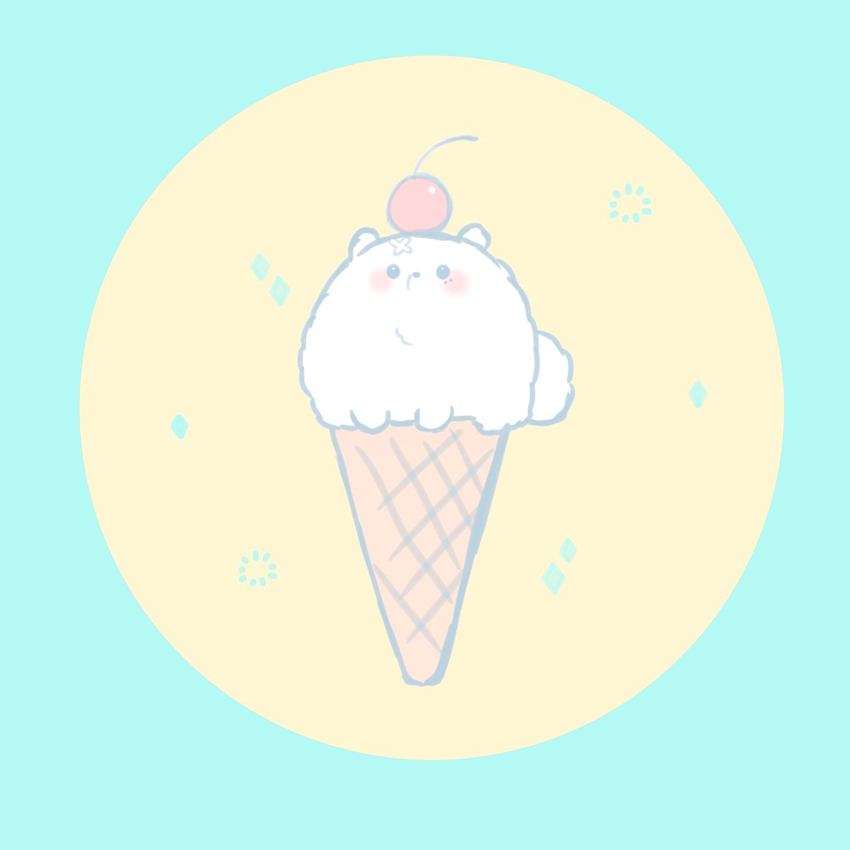 「すこポメアイスはじめました🍦 」|emilのイラスト