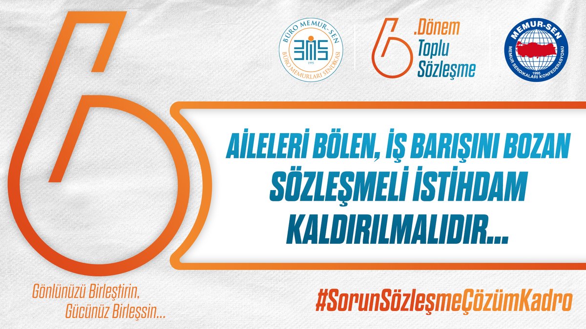 #SorunSözleşmeÇözümKadro 

AİLELERİ BÖLEN, İŞ BARIŞINI BOZAN SÖZLEŞMELİ İSTİHDAM KALDIRILMALIDIR...

<a href="/RTErdogan/">Recep Tayyip Erdoğan</a> <a href="/vedatbilgn/">Vedat Bilgin</a> <a href="/_aliyalcin_/">Ali YALÇIN</a> <a href="/yusufyazgan37/">Yusuf YAZGAN</a> <a href="/csgbakanligi/">T.C. Çalışma ve Sosyal Güvenlik Bakanlığı</a>