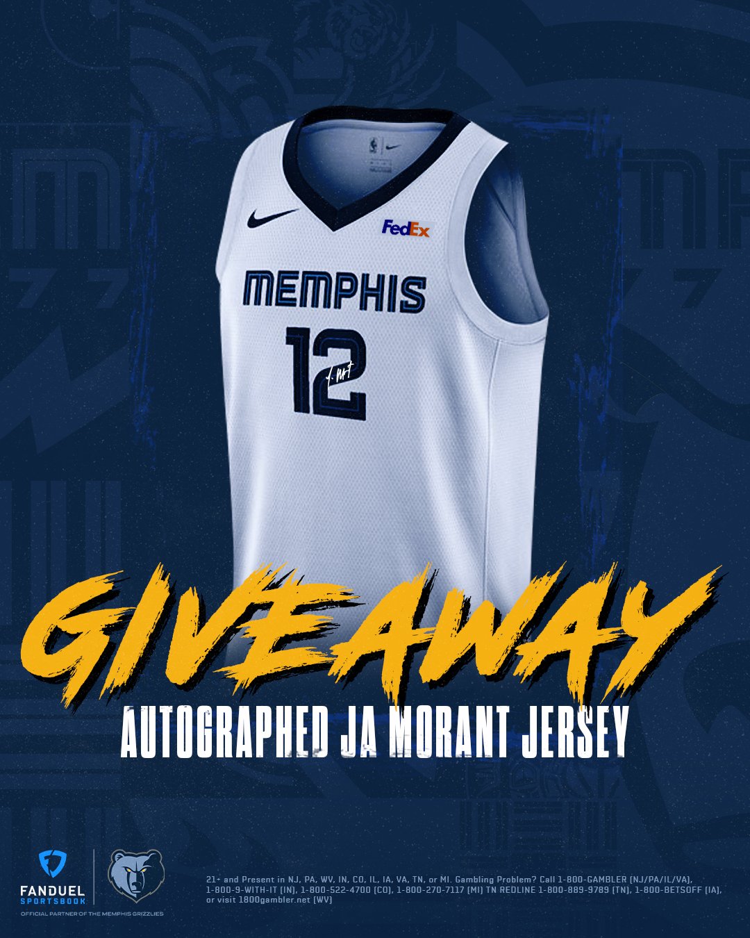 Ja Morant Autographed Memphis Grizzlies White Nike Swingman Jersey