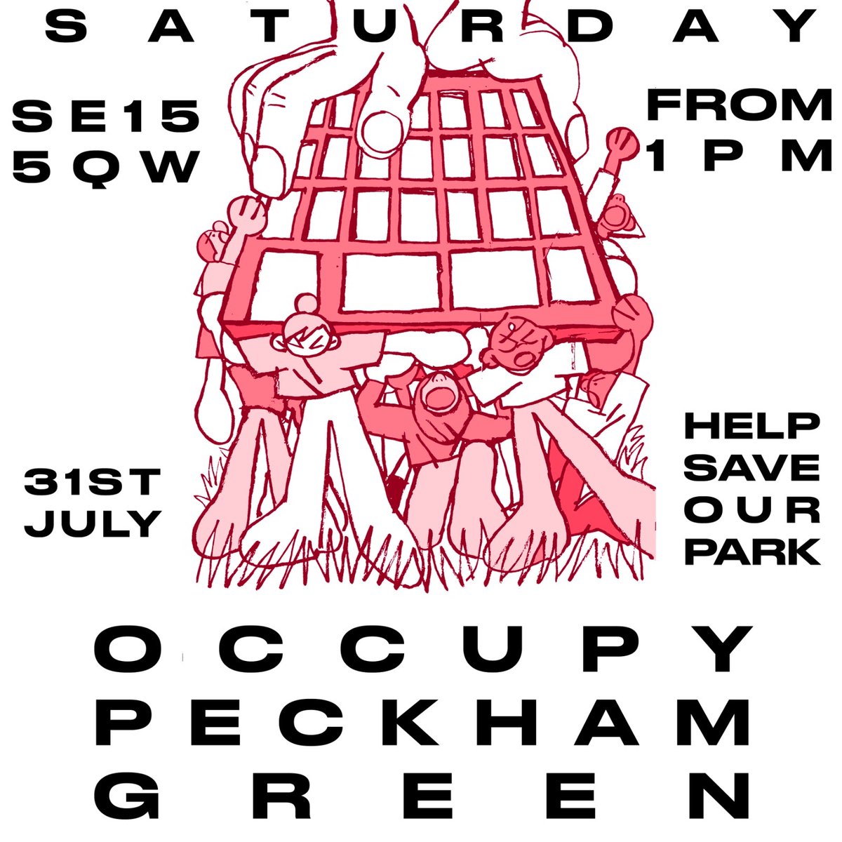 peckham_green's tweet photo. Saturday 1pm. NO to building on our public parks and greenspaces, NO to fake consultations, NO to rigged planning permissions. OCCUPY PECKHAM GREEN. Sumner Road off Peckham High Street near SE15 5QW. @peckhamsoul @PeckhamBusiness @XRSouthwark https://t.co/3oGD0YQ2Hf