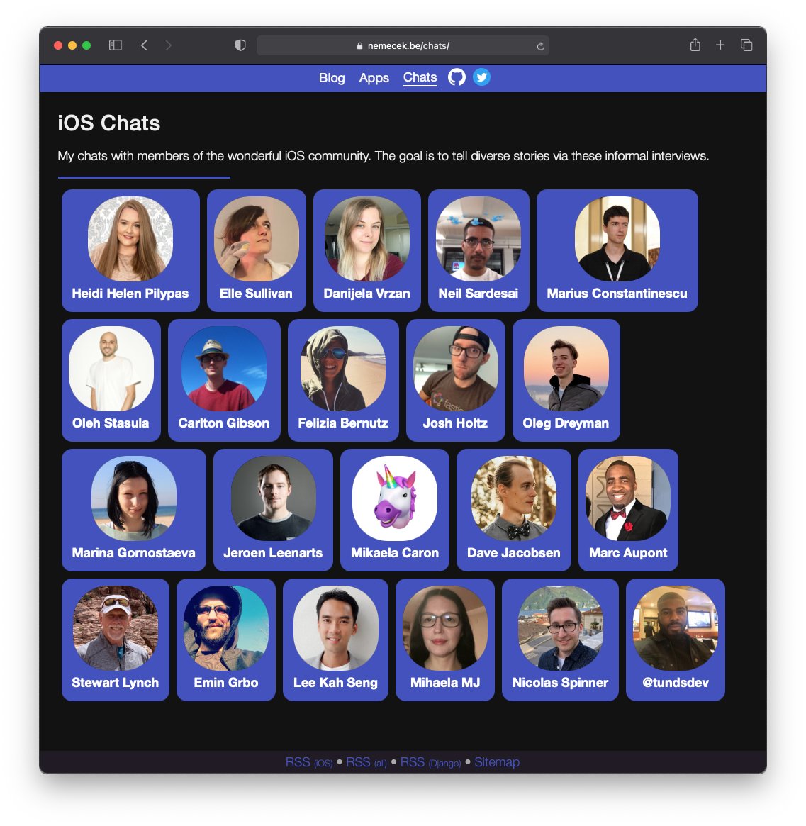 nemecek_f's tweet photo. I am working on new #iOSChat💬 chats.. in the meantime, you can catch up on the previous ones and meet 21 wonderful folks from the #iOSDev community 🙌
➡️ https://t.co/apm8zDwkK0 https://t.co/FJfLGjp17q