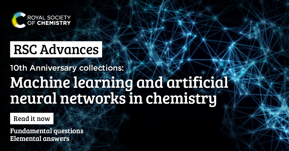 RSCAdvances's tweet photo. β‘οΈ ICYMI: @RSCAdvances 10th Anniversary collections: Machine Learning & Artificial Neural Networks in Chemistry π
Check out some highlighted articles from our recent collection over on our blog π https://t.co/yYSWDYIikc
Explore the collection! π https://t.co/6sz7Wn0pQO https://t.co/3uYUSg795z