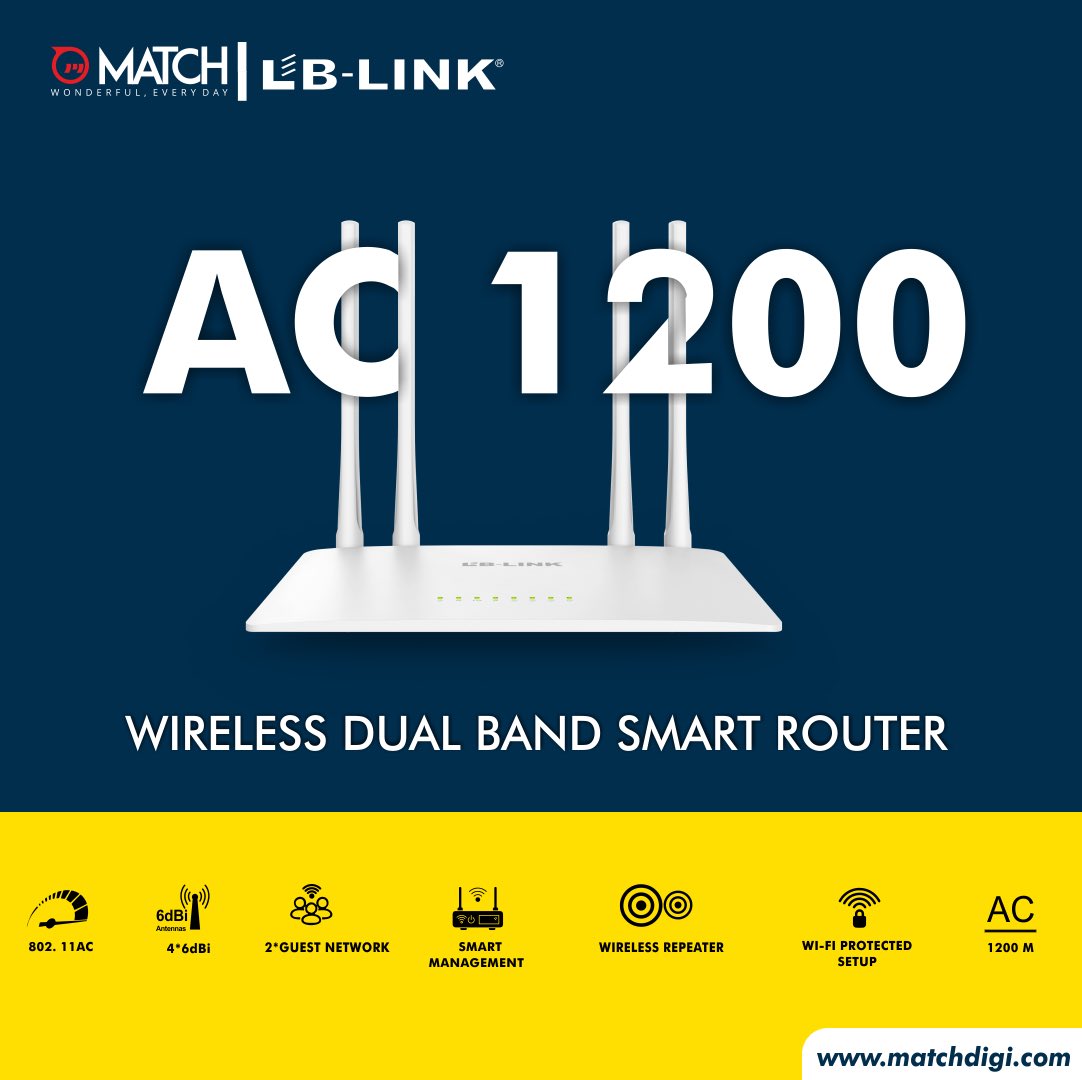 matchlblink's tweet photo. Ensure wider coverage and stable wifi connectivity with high performance antennas of Match LB-Link Router.
Wonderful, Everyday.
#matchdigi #wifi #internet #router #routers #technology #tech #gadgetstore #gadget #instatech #wifi #internet #wfh #wificonnection #wifirouters https://t.co/0iM8H8N5Hr