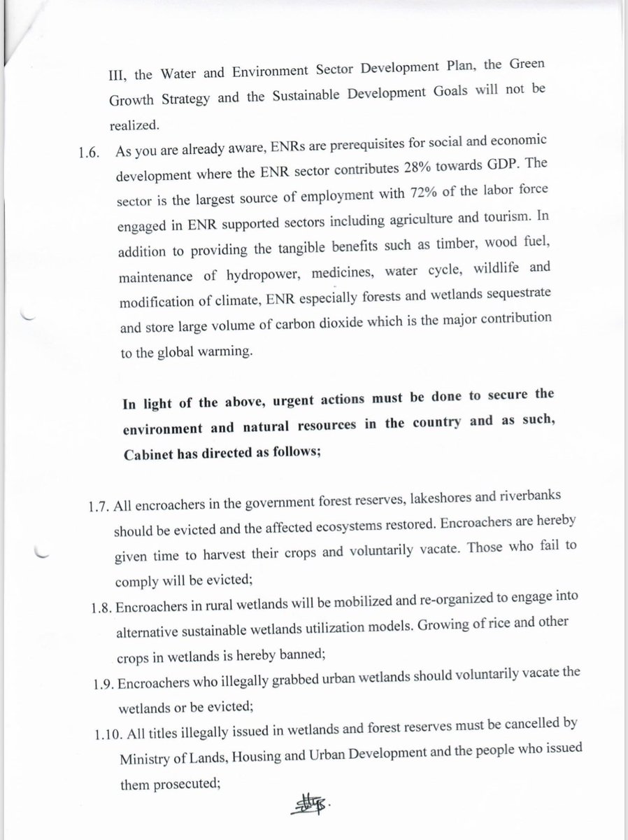 ubctvuganda's tweet photo. STATEMENT | All encroachers on government forest reserves, lakeshores and riverbanks to be evicted and the affected ecosystems restored. Details👇🏽

#UBCUpdates #UBCNews https://t.co/RcSv2kxXZL