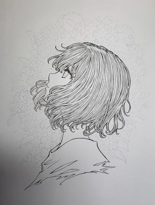 ④ペン入れ
人物終わりました
お目々を描くのは楽しいですね✨
次は背景をちみちみ進めていきます

#イラスト 
