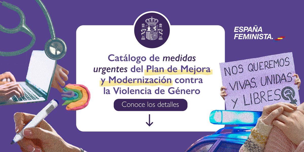 IgualdadGob's tweet photo. ✍️🏾 Aprobamos en Consejo de Ministras un Catálogo de medidas urgentes para:

✅ Mejorar la detección precoz de la violencia y el acompañamiento de las víctimas.
✅ Implicar al conjunto de la sociedad en la lucha contra la violencia machista.

💜 #LaViolenciaMachistaLaParamosUnidas https://t.co/AqnCBLWh4N