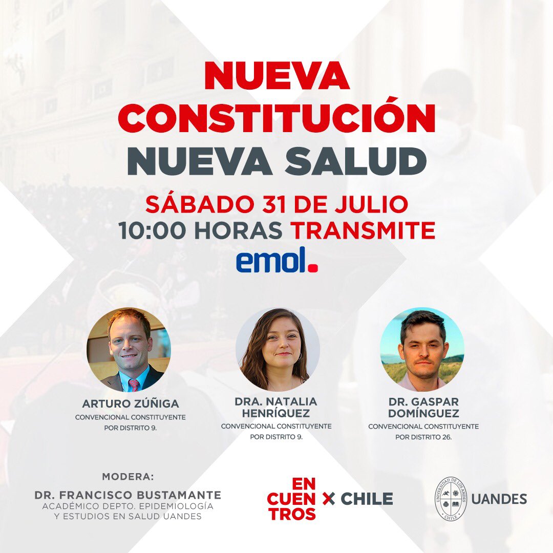 El próximo sábado 31 de julio hablaremos sobre los desafíos pendientes en salud junto a quienes deberán redactar la nueva Constitución. Por <a href="/Emol/">Emol.com</a> Inscríbete en: bit.ly/3iz91hT