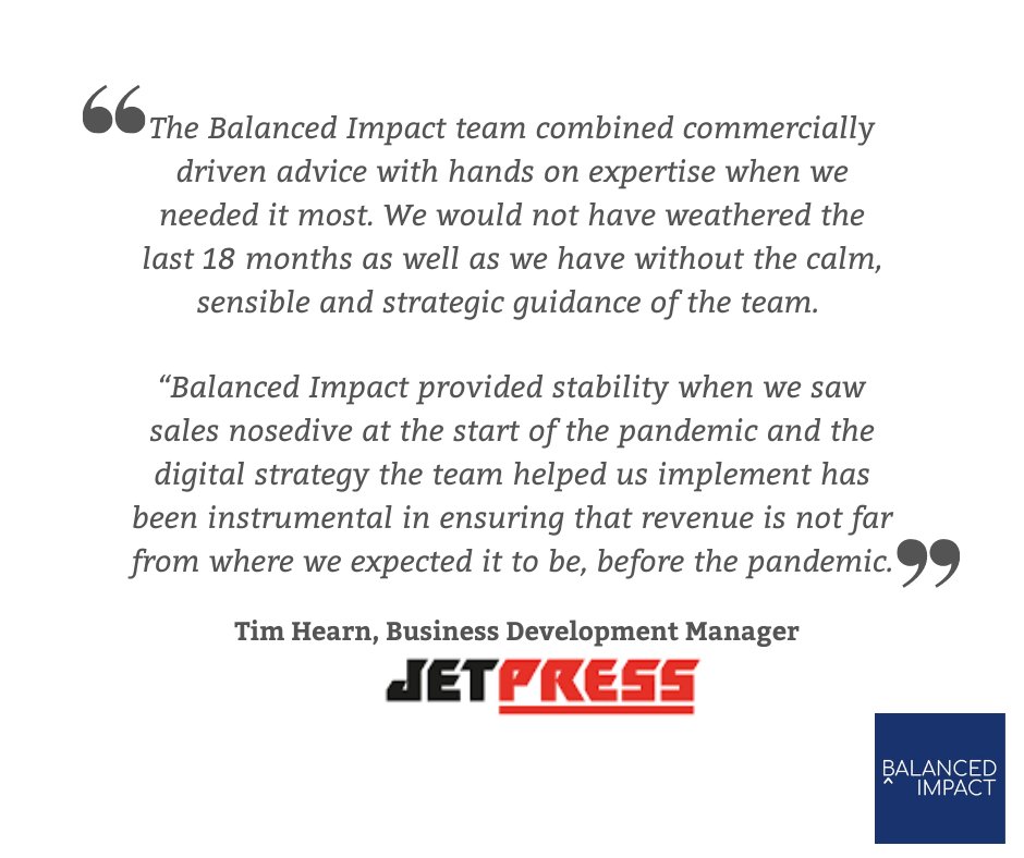 BalancedImpact's tweet image. A great review from our client Tim Hearn @jetpresslimited. Thank you, Tim!

Get in touch to start your own unique growth story: growth@balancedimpact.com 

#digitalmarketing #performancemarketing #digitalstrategy #digitalskills