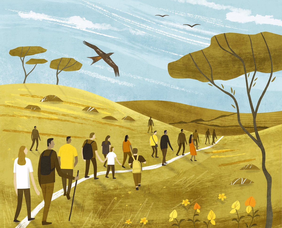 HollyAstle's tweet image. An illustration of the weekend’s trespass walk with @LandscapesofF, we walked peacefully on the land that was once accessible for us all to wonder. Give us the right to roam.