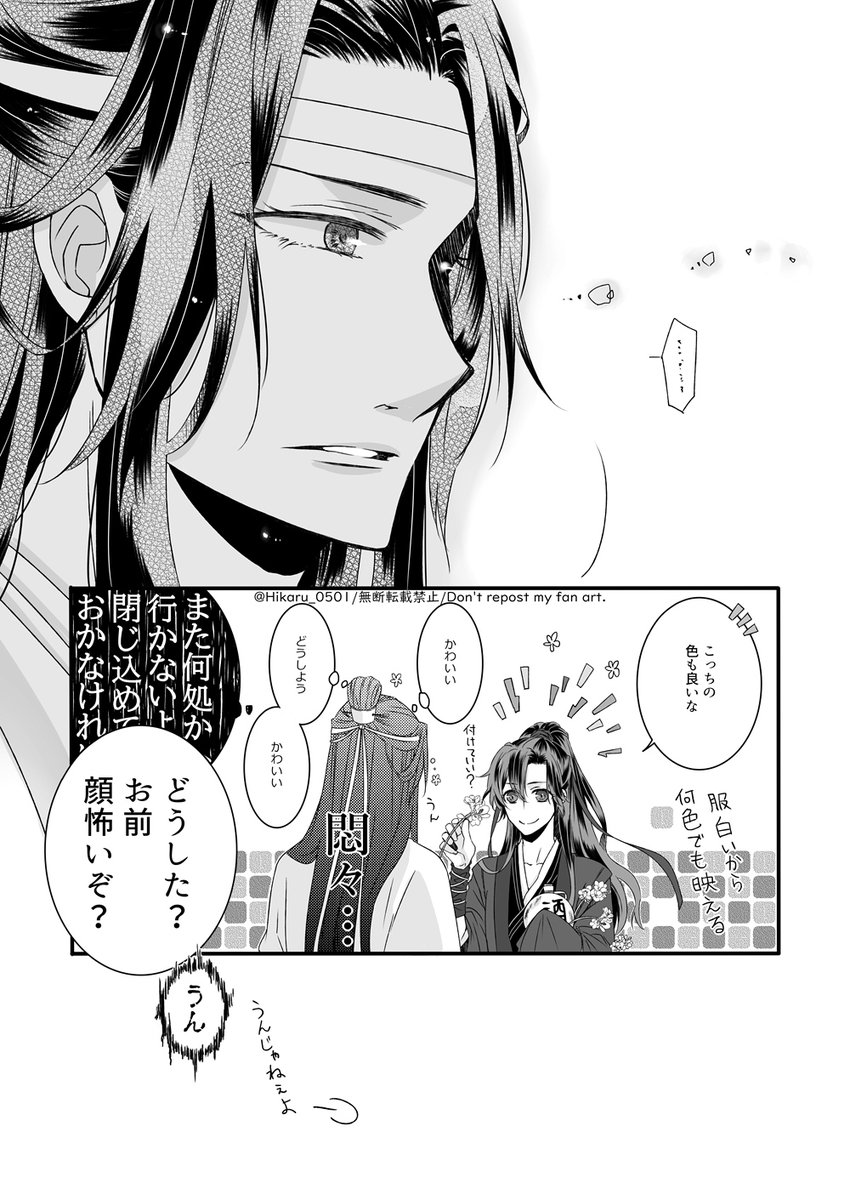 美貌レベルが振り切れてる攻めと
手放しでそれが大好きな受け

#魔道祖師 
#忘羨 