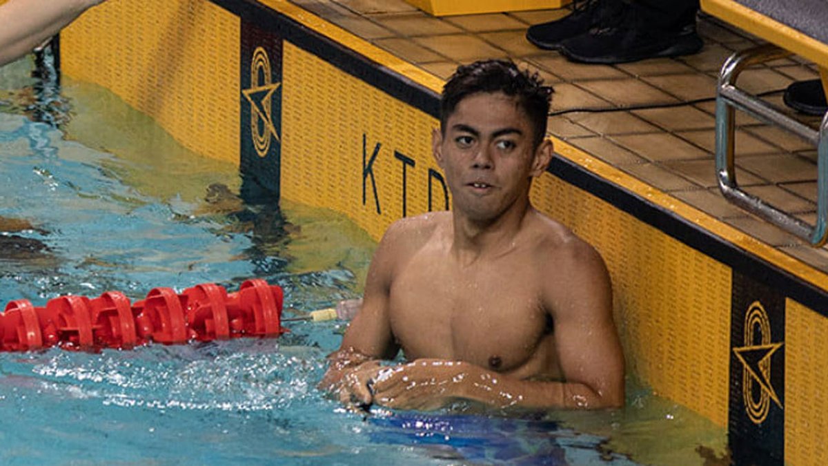Team Fiji swimmer Taichi Vakasama finished fourth in the 200 meters Breasts...