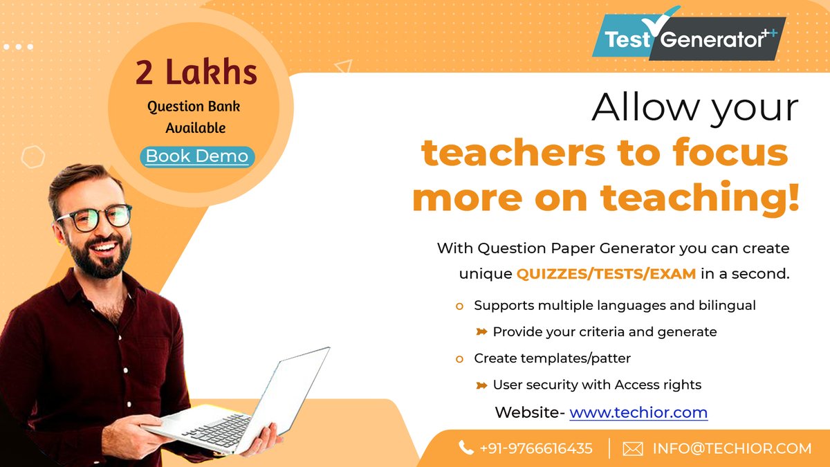 TechiorSolution's tweet image. Struggling to create and share test or exam while teaching remotely?

Worry no more with question paper generator software

Website-www.techior.com

#questionpapergenerator

#exam2020 #quizzes