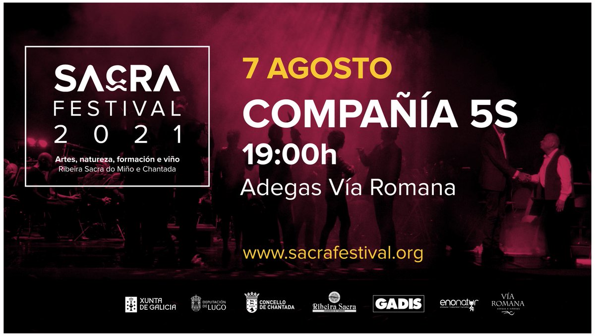 FestSacra's tweet photo. Estades preparados para unha nova xornada do #SacraFestival2021 o 7 de agosto?

ADEGAS VÍA ROMANA
19:00 - Compañía 5S
20:00 - Surma 

CARBALLOLANDIA
21:30 - Cata Istorias 
23:00 - Niño de Elche
0:00 - Festa de Peche

Entradas en https://t.co/WFpc9M2Nsk https://t.co/zZhyyaO5dt
