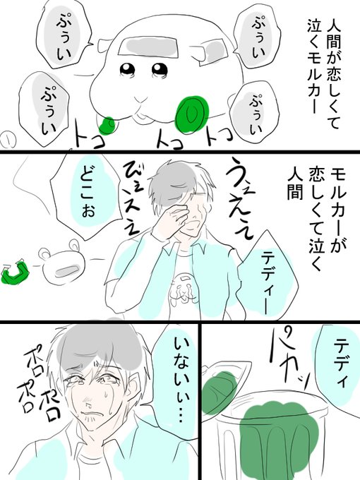 モルカー漫画描きました。テディと飼い主(畜生氏)と。こぼれ話風。 