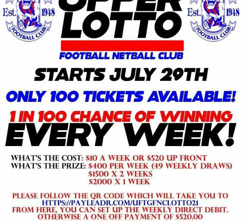 UFTGFC's tweet photo. 2 days to go spots still left check out flyer.  Every week a winner,  number go back in Barrel for the following week draw. No limit. https://t.co/8qMFWhBA6w