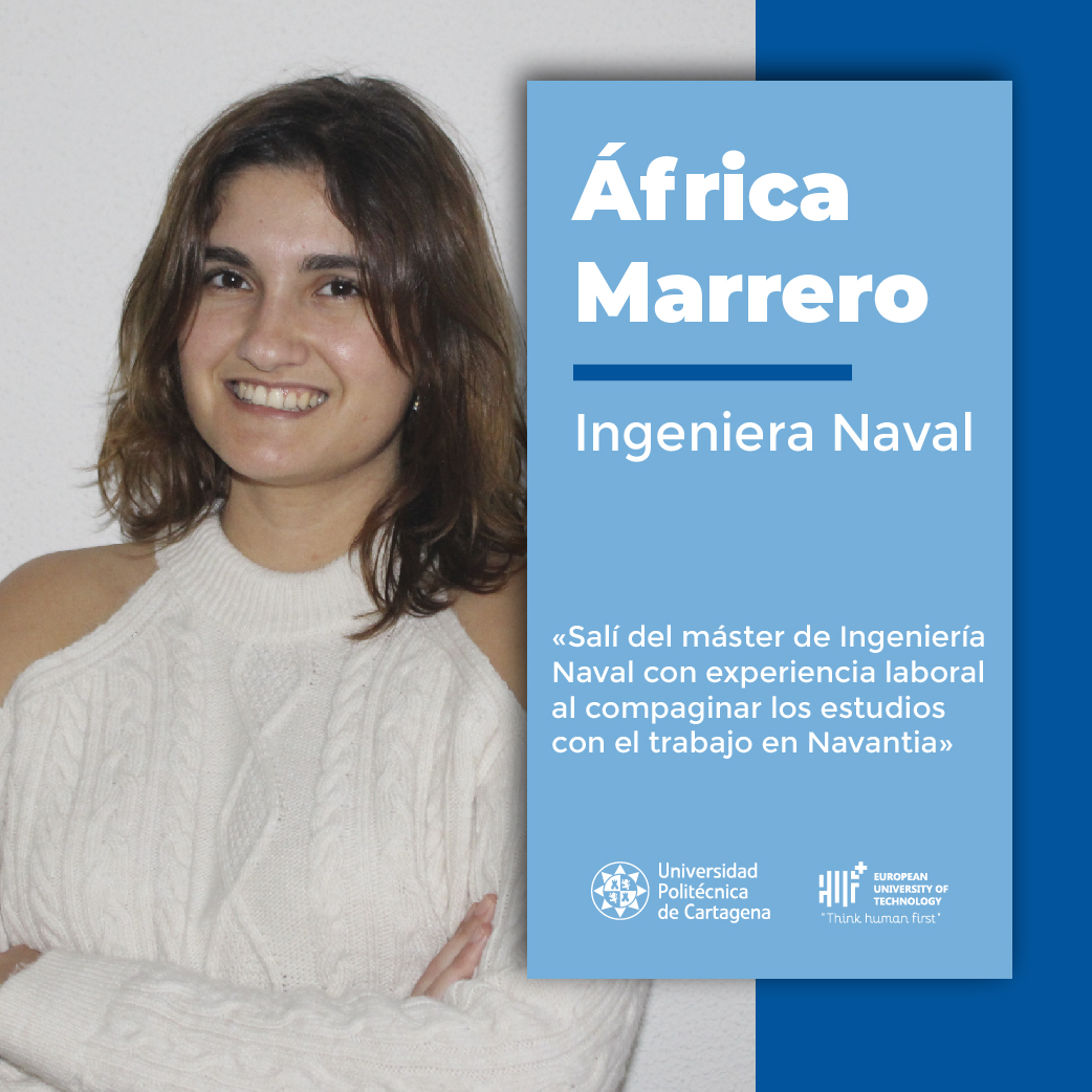 UPCToficial's tweet photo. 🔵#ExitoUPCT: Conoce a África Marrero, la ingeniera realizó el máster en Ingeniería Naval y Oceánica en la UPCT.
“Salí del máster en Ingeniería Naval con experiencia laboral al compaginar los estudios con el trabajo en @NavantiaOficial".
🗞️ Entrevista: https://t.co/tbamfgtfPV https://t.co/jELLJ8OPij