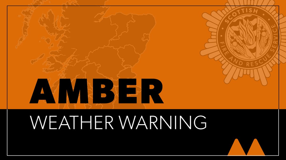 ⚠️ AMBER  Warning for thunderstorms 12 noon - 10pm ⚠️

🌊 Risk of flooding
🚗 Difficult driving conditions

Weather 👉 ow.ly/30ON50FEsqa

🌊 Flood alerts floodline.sepa.org.uk/floodupdates/
🌊 Flood advice ready.scot/respond
🚗 Travel advice ow.ly/15C150FEsun

#WeatherAware