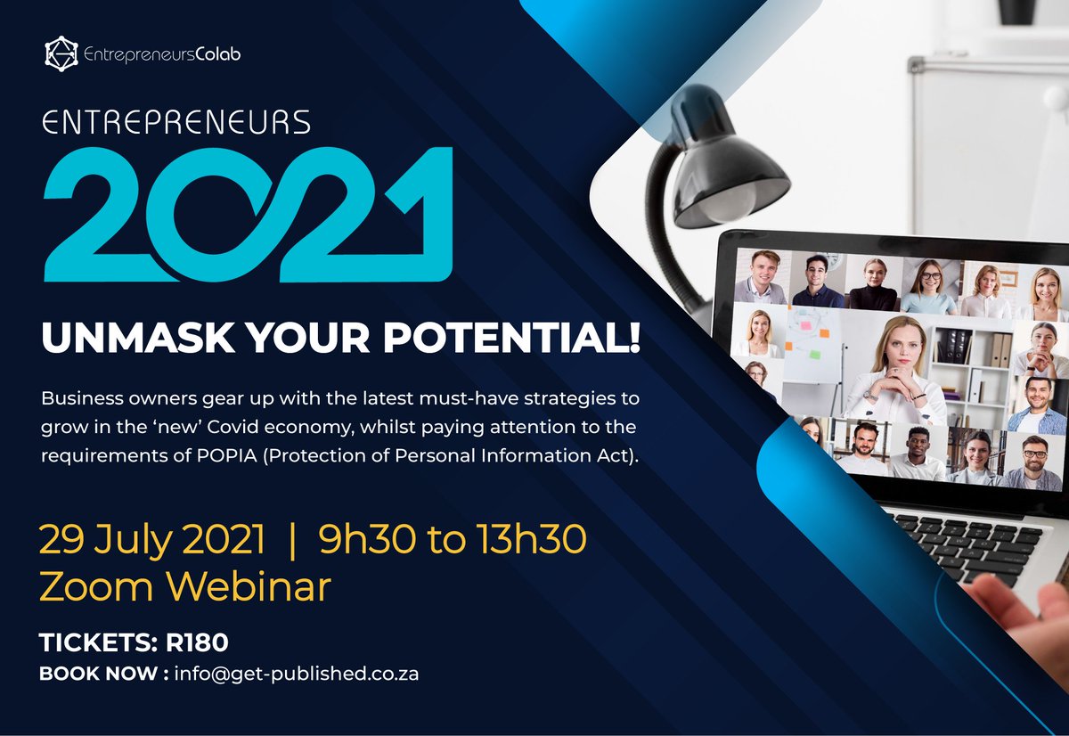 JaninelloydPR's tweet photo. Join the Entrepreneurs2021 Summit this Thursday, 29 July. Help your business recover and evolve in our ever-changing economy. 🙌👌
#entrepreneurs #business #entrepreneurship book at https://t.co/BiPNPPF6lW https://t.co/fjhsYdgT4D