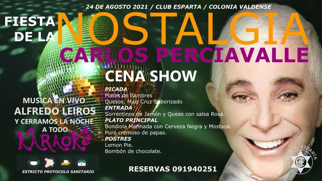 ClubEsparta's tweet photo. Vuelve la #NochedelaNostalgia al Club Esparta. Con un imperdible show de Carlos Perciavalle.
🎵Música en Vivo Alfredo Leiros.
🎤 Karaoke
🍽 Picada/Entrada/Plato Principal/Postres.
Reservas al 
📞 091940251. 
👉🏼Estricto Protocolo sanitario.
LOS ESPERAMOS !!! https://t.co/OP7xU4UTBn