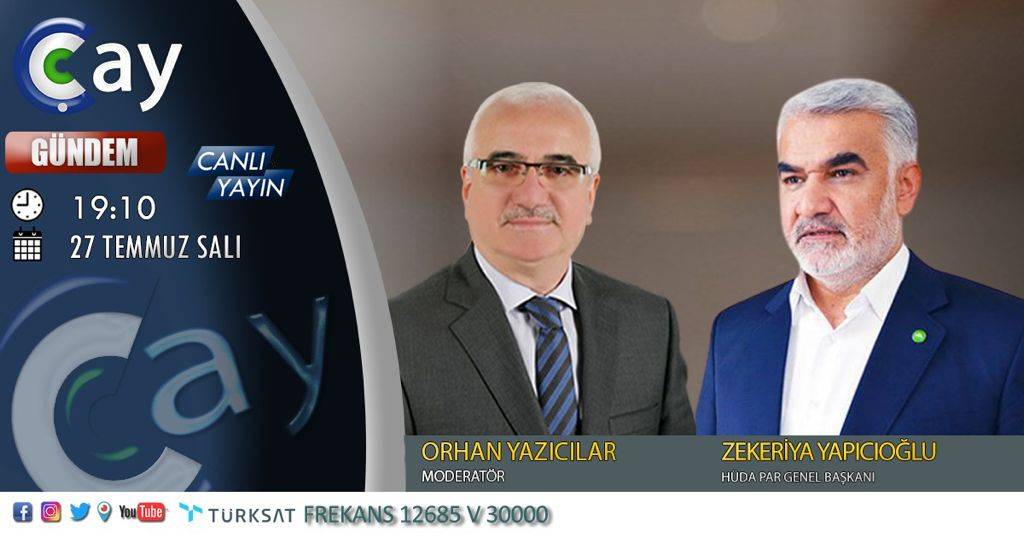 HurEkipBitlis's tweet photo. Genel Başkanımız Sayın @zyapicioglu bu akşam saat 19.10'da Çay TV'nin yayın konuğu olup, iç ve dış gündeme ilişkin önemli açıklamalarda bulunacaktır. https://t.co/f7myxKvEET
