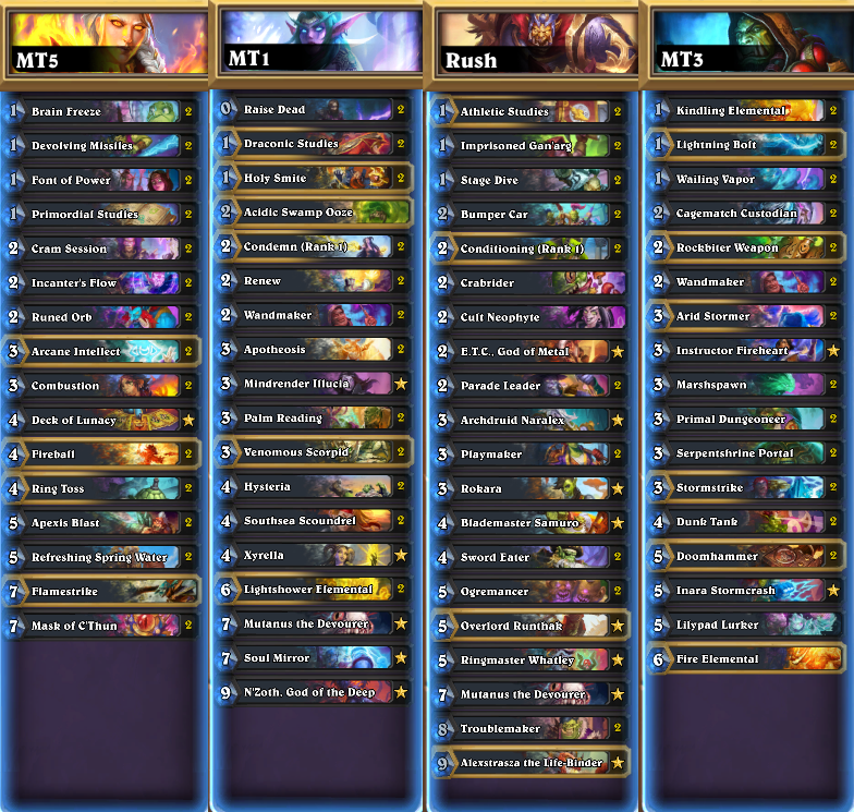 Lunacy on 4 + 3 random decks