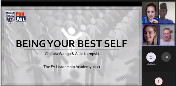 TheFA_NYC's tweet photo. FALA Workshop 2 is just beginning!
@AliceKempski and @ChelseaWanga are showcasing a fantastic youth- adult partnership co-delivering on a workshop called “Being your best self” 🥰👏
#FALA21 #FALAATHOME https://t.co/vmpSKmjfCC