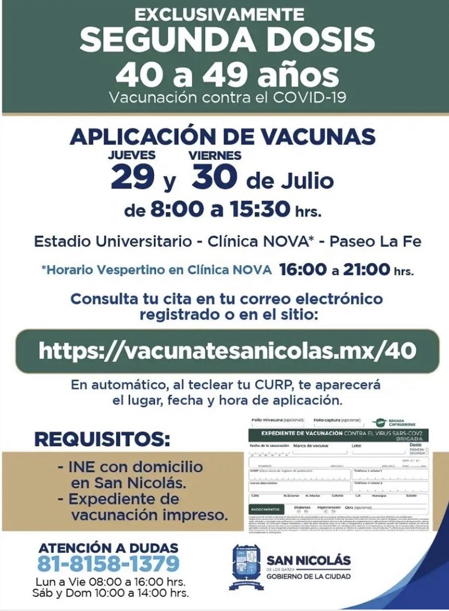 #VacunaCOVID19 #SanNicolás 2aDosis 40-49 👇🏻<a href="/MarcoRoodz/">Marco Rodríguez</a> <a href="/Marcosgarciardz/">Jesus Marcos Garcia</a> @GeraVaqueraSN <a href="/FernandOrtizG/">Fernando Ortiz</a> <a href="/byAxelleDelgado/">Axelle👑✨</a> <a href="/chaledelafuente/">Carlos de la Fuente</a>