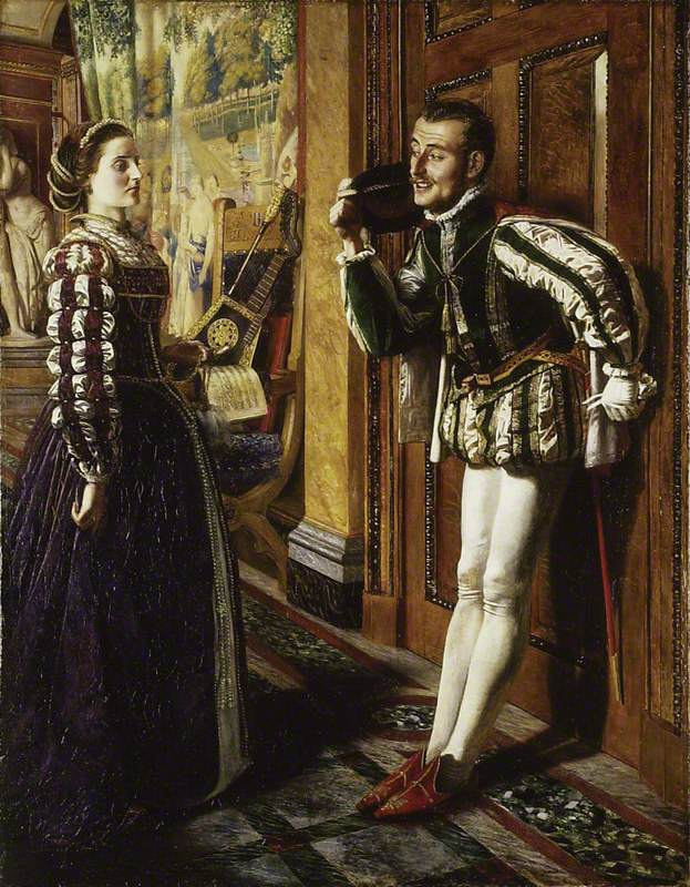 LordFredericLe1's tweet photo. This is Robert Braithwaite Martineau's amazing 1855 painting, Katherine and Petruchio!! #Art #Fineart #PreRaphaelite #Painting #Martineau #Artist #Romanticism #Medievalsim https://t.co/i6h1GWL5qy