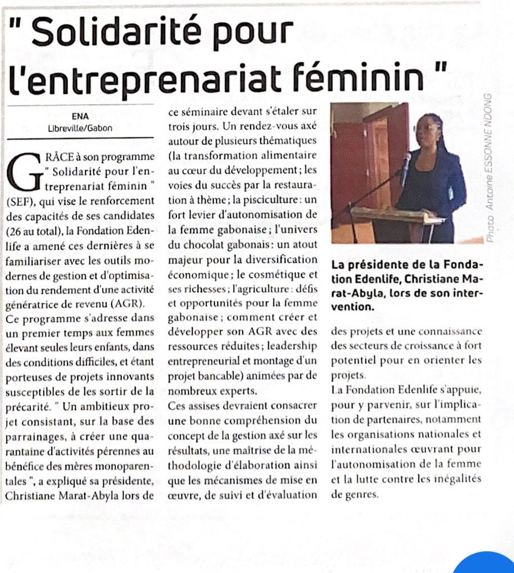 🆕️ Revue de presse  | Découvrez un peu plus sur le programme "SEF" en parcourant les lignes du journal 📰 l'Union n°13683 de ce mardi 27.07.21.
<a href="/PresidentABO/">Ali Bongo Ondimba</a> <a href="/PresidenceGabon/">Présidence de la République Gabonaise</a> <a href="/Sylviabongo/">Sylvia Bongo Ondimba</a> <a href="/FondationSBO/">Fondation SBO</a> @PriscaNlendK <a href="/BongoMalika/">MALIKA Bongo epse Pereira</a> <a href="/Comgouv_GA/">Comgouv</a> <a href="/FAOAfriqueCent/">FAO Afrique centrale</a> <a href="/Banquemondiale/">Banque mondiale</a>