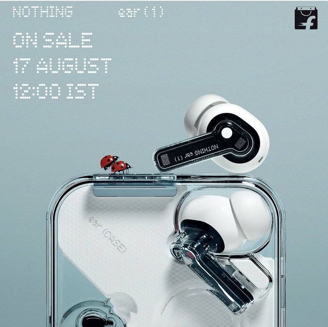MobNfo's tweet photo. Nothing Ear 1 sale starts in India on 17th August at 12 PM IST

Event link: https://t.co/yCAgBcBOQC

Via: @heyitsyogesh

#Nothing #NothingEar1 #Flipkart  #NothingTWS #TWS #Earphone #Ear1 #NothingIndia #comingsoon #London #IND https://t.co/nDp2ilII1P