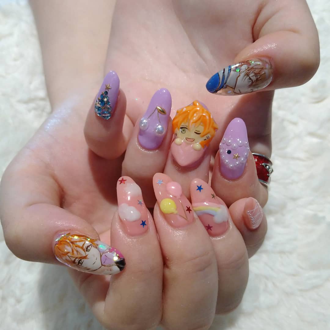 Twitter 上的 Erie S Nerd Nails お客様ネイル 量産型よりの量産型じゃないネイル ありがとうございました ネイル 痛 ネイル キャラネイル ネイルアート 手描きイラスト 手描きネイル 手描き アート 模写 モチーフネイル 爪甲 3dネイル 3dnail Nail