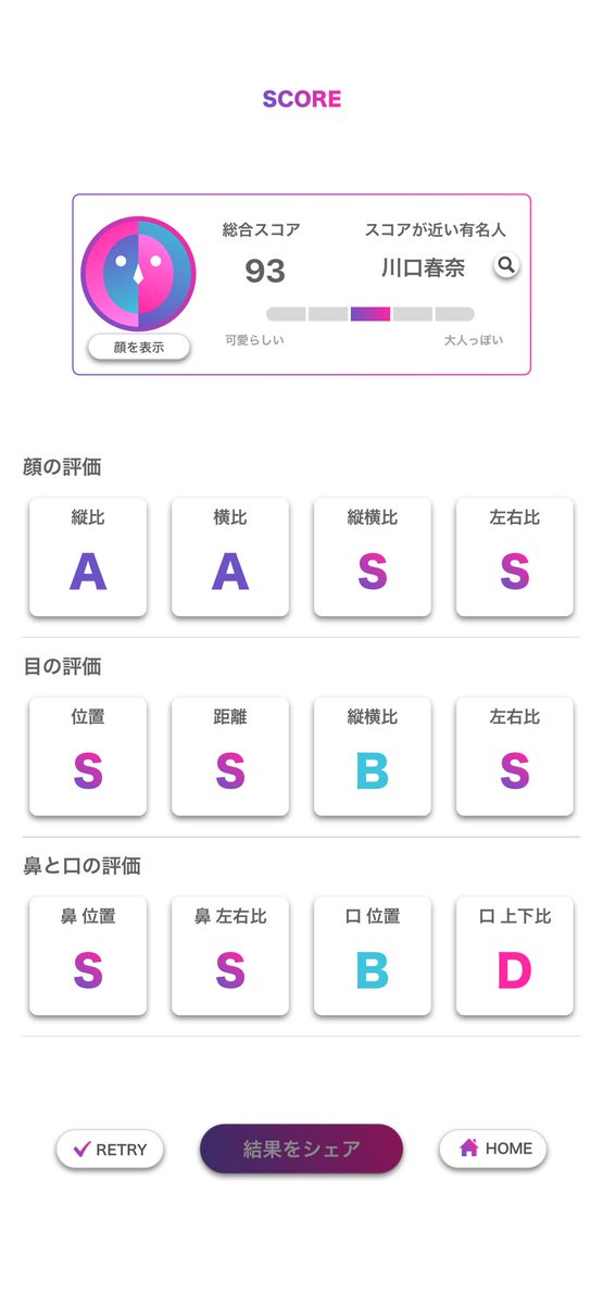 R___246's tweet photo. 鼻の下短くして、下唇を厚くしよう。
でも上唇もM字でぷりっとしたい。
全部マスク生活にとっては自己満ですが。

このアプリで黄金比を計測したら「顔の点数は93点」でした！
「川口春奈」と近い顔らしいです！
DLはこちら https://t.co/Zq9cMbmyGj
#顔採点 #FaceScore #FaceChecker https://t.co/yTPPJZ0MvN