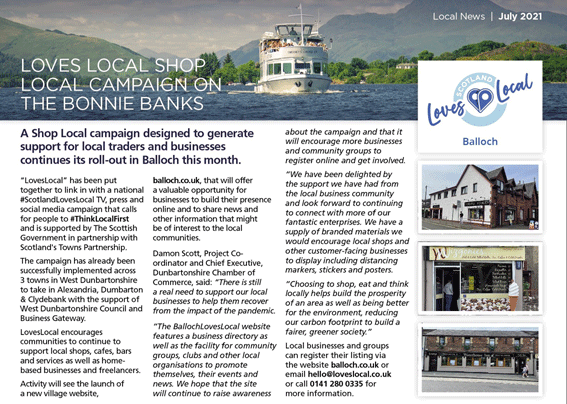 Great to launch balloch.co.uk for <a href="/BallochLocal/">ballochLovesLocal</a> &amp; <a href="/DshireChamber/">Dunbartonshire Chamber of Commerce</a> another eg of collaboration working in a <a href="/ScotlandsTowns/">Scotland's Towns</a>. Just the beginning for another town taking control of its own digital footprint &amp; supporting the local economy. #ChooseLocal #ScotlandLovesLocal