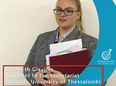 ThracingM's tweet photo. Meet Elizabeth Glavinis, the Assistant to the Secretariat of the first ever #ThracingOnMIC ! https://t.co/fh7zYPH0Hg