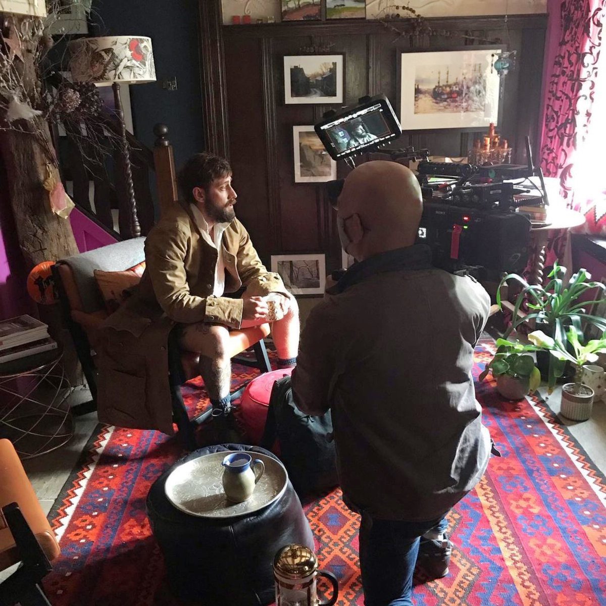 Thanks to Dawn France for this photo of The Gallows Pole being filmed in Heptonstall on one of our kilims!⁣
⁣
#craggvalecoiners #shanemeadows #michaelsocha #thegallowspole #coiners #famousrugs #theafghanrugshop